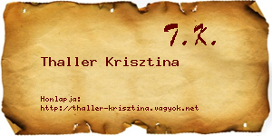 Thaller Krisztina névjegykártya