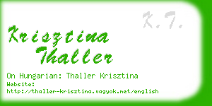 krisztina thaller business card